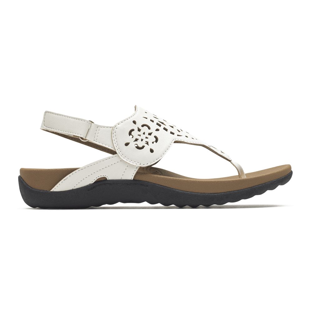 Rockport Canada Ridge Circle Cutout Thong - Womens Sandals White (ZCV658701)